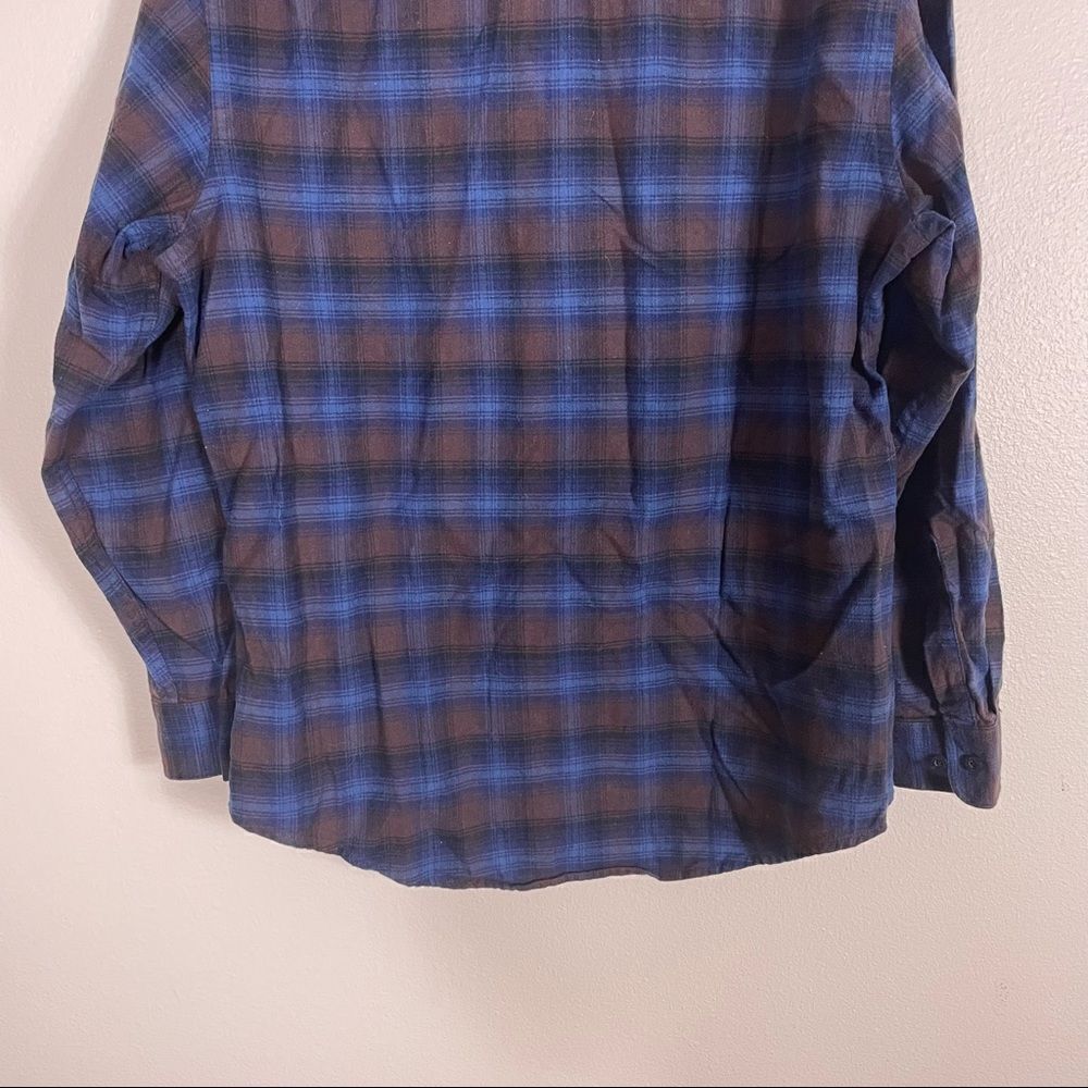 Pendleton Blue & Brown Wool Plaid Button Down Shi… - image 6